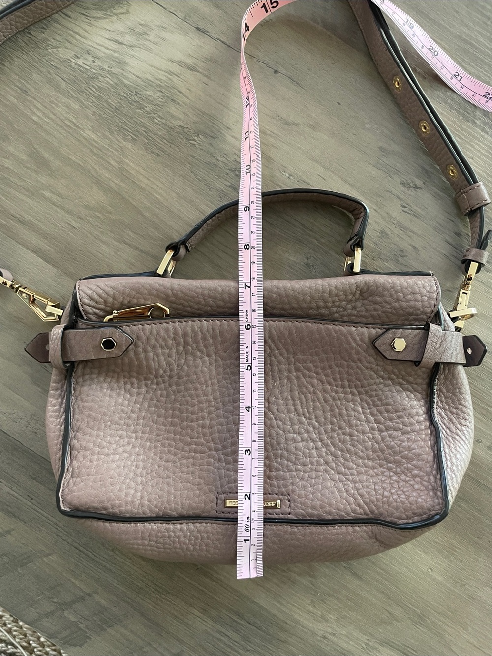 Rebecca Minkoff Darren Taupe Pebbled Leather Bag - Picture 13 of 17